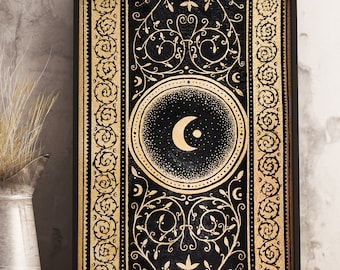 Art Nouveau Moon Print, Celestial Watercolor, Spiritual Decor
