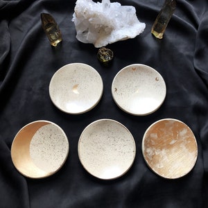 Celestial Dishes, Small Handmade Moon Dish, Clay Bowl, Moon trinket dish, jewelry dish tray, crystal dish, Cute Gift, Moon Decor