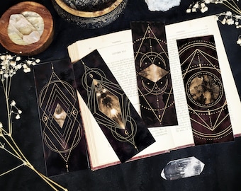 Witchy Bookmarks, Spiritual Symbols, Witchy Stationery, Book Lovers Gift, Spiritual Witchy Gift, Spiritual Art, dark academia whimsigoth