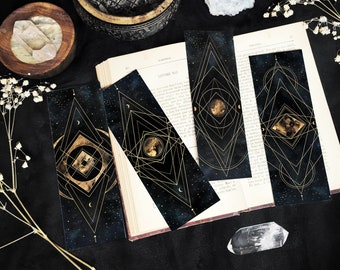 Celestial Bookmarks, Witchy Stationery, Spiritual Book Lover Gift