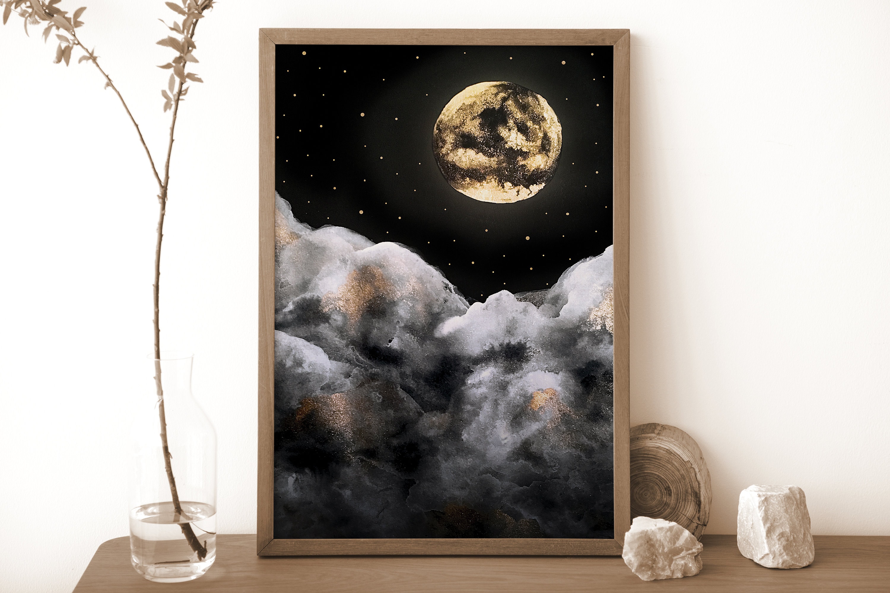 Tableau Sur Toile "La Pleine Lune" - Format 70x140 Cm - Marque Tulup - Neuf