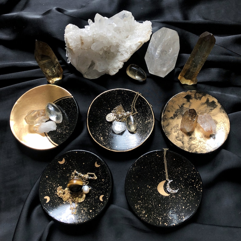 Celestial Clay Dishes Moon Ring Dish Crystal Dish Jewelry Etsy