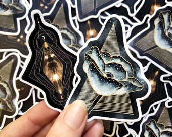 Witchy Celestial stickers, Spiritual and Poppy die cut Stickers, Scrapbooking, Planner, Bullet Journal, Bujo stickers, laptop stickers