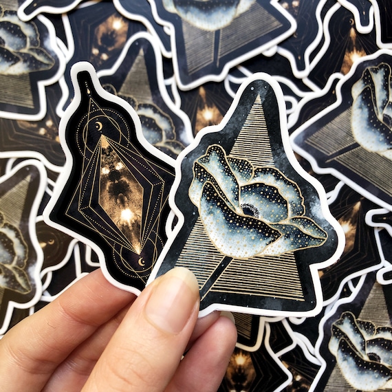 Witchy Celestial stickers, Spiritual and Poppy die cut Stickers, Scrapbooking, Planner, Bullet Journal, Bujo stickers, laptop stickers