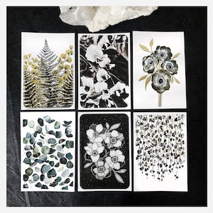 Stickers Floraux et Botaniques, lot de grands stickers de fleurs et plantes, autocollants scrapbooking, bullet journal, cadeau de Noël