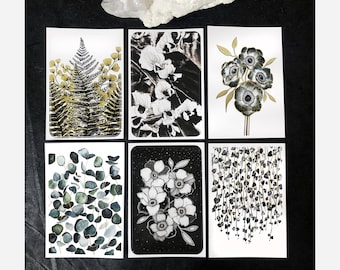 Botanical Vinyl Stickers Set, Floral Scrapbooking Stickers