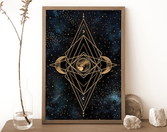 Spiritual Wall Art, Witchy Print, LUNAR SPELL, Spiritual Decor, Symbol Art, Celestial Print, Witchy Whimsigoth Decor, Spiritual Gift