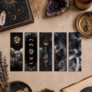 Himmlische Lesezeichen, Mond Lesezeichen, Schreibwaren, spirituelles Lesezeichen Geschenk, wimsigoth