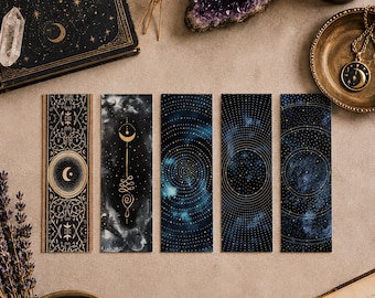 Celestial Bookmarks, Moon Bookmarks, Witchy Bookmarks, Spiritual Witchy Gift, Book lovers  gift