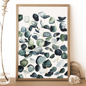 Eucalyptus Botanical Print, Botanical Wall Art, Plant Print, green gold, Plant Illustration, Boho Decor, Plant Lovers Gift