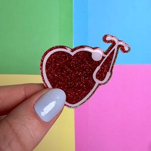 Heart Stethoscope Badge Reel, Acrylic Badge Reel, Cute Badge Reel, ID Badge Holder, Removable Acrylic Badge Reel