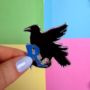 Wizard Raven Nurse Badge Reel, Acrylic Badge Reel, Cute Badge Reel, ID Badge Holder, Removable Acrylic Badge Reel