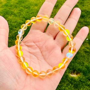 Yellow Mystic Aura Quartz (Mermaid Tears) Beaded Bracelet