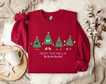 Christmas Trees Crewneck Sweatshirt - Festive Holiday Apparel, Winter Jumper, Xmas Tree Pullover, Cozy Christmas Sweater, Holiday Season