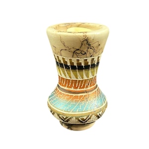 Mini vase en crin de cheval fait main de style indien du sud-ouest
