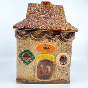 Pote de biscoitos de gengibre vintage - decoração de cozinha de comida falsa kitsch dos anos 1970
