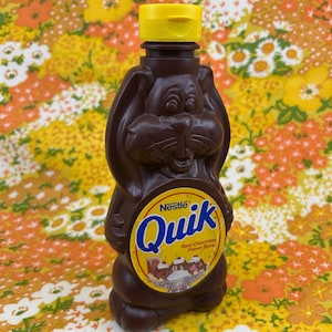 Vintage 90s Nestle Quik Nesquik Empty Bottle Bunny Bottle - Y2K - Collectible Food Packaging - Nostalgic Collectible