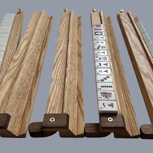 Oak With Walnut Accents Mahjong Racks With Pivoting Pushers - Etsy