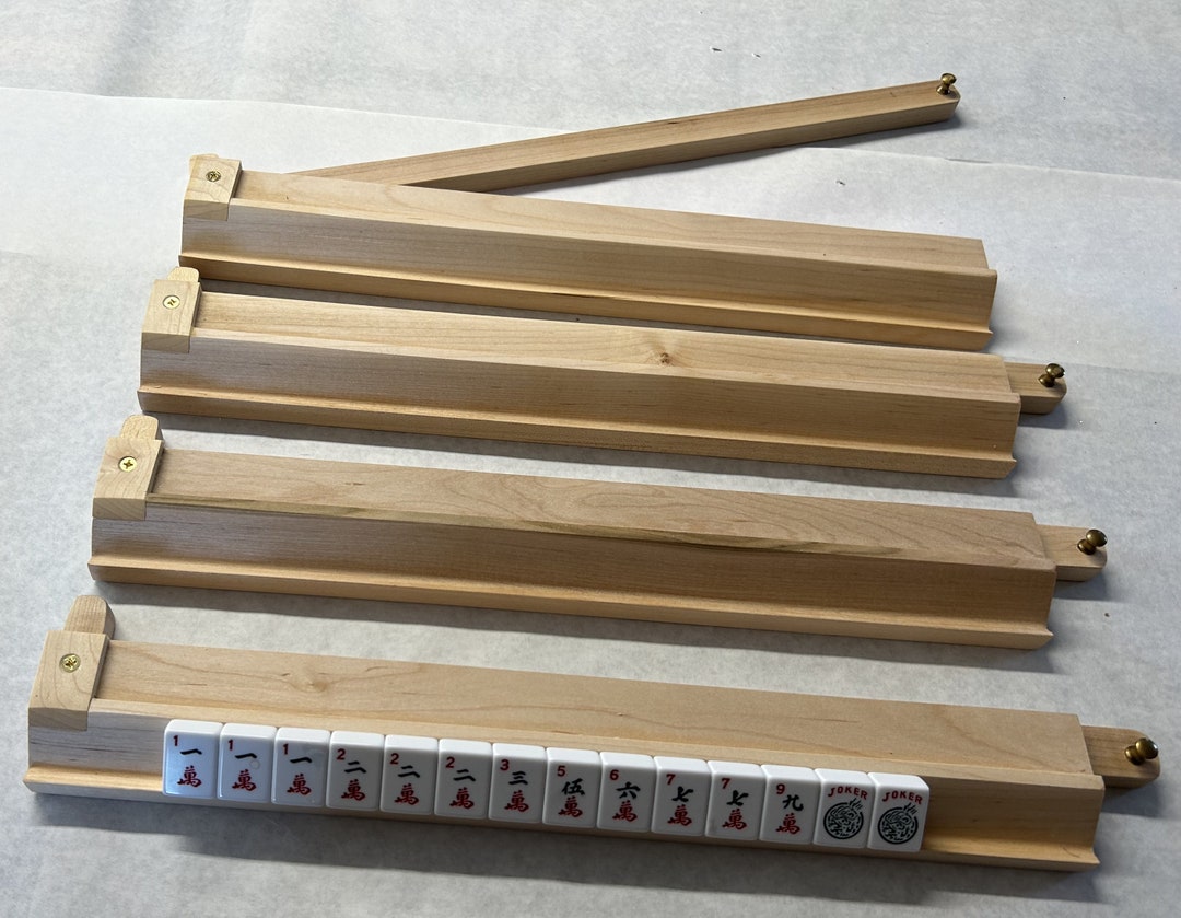 Maple Mahjong Racks With Pivoting Pushers - Etsy