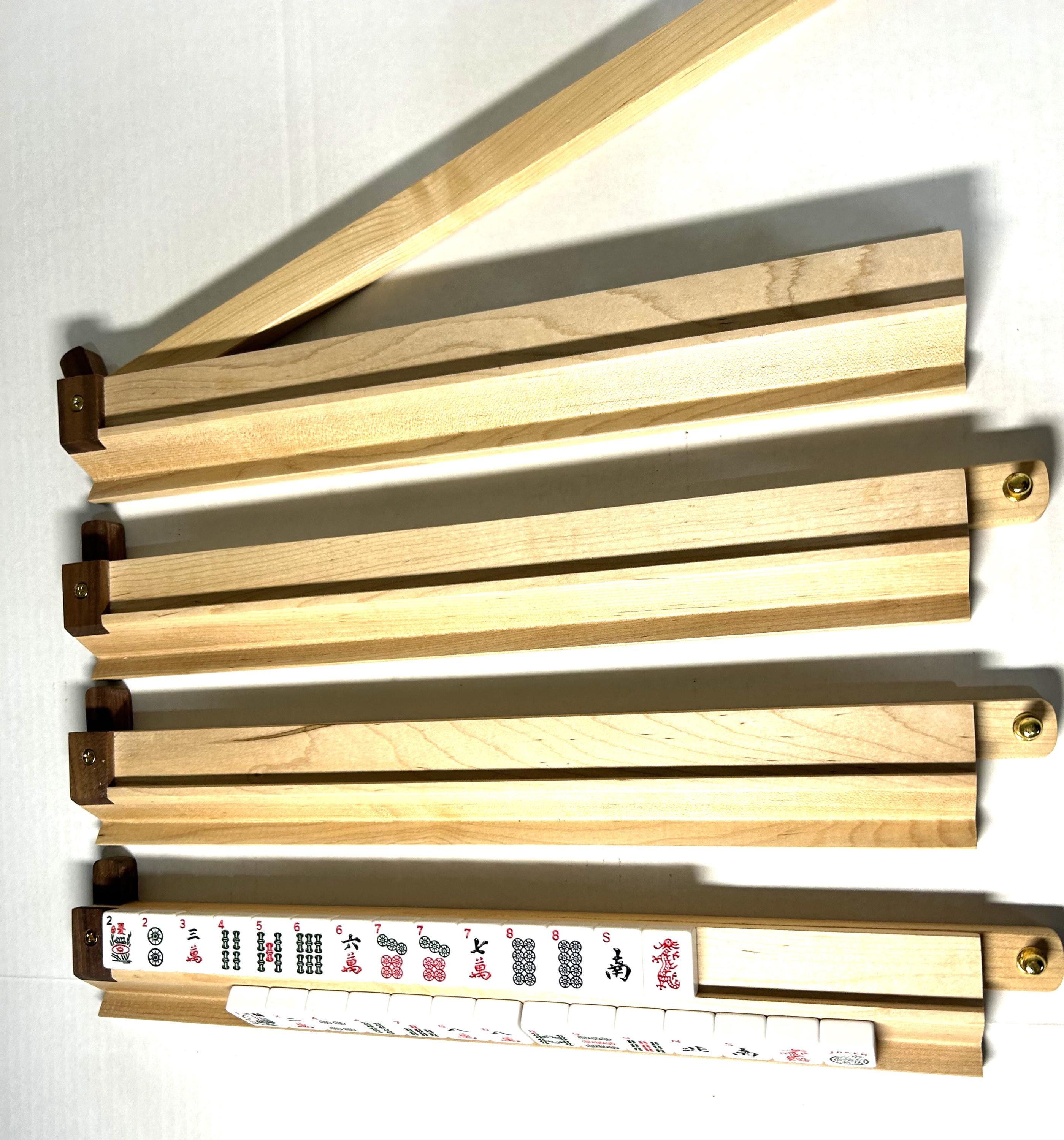 Maple and Walnut Mahjong Racks With Pivoting Pushers - Etsy