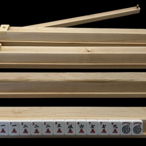 Maple Mahjong racks with pivoting pushers