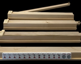 Maple Mahjong racks with pivoting pushers