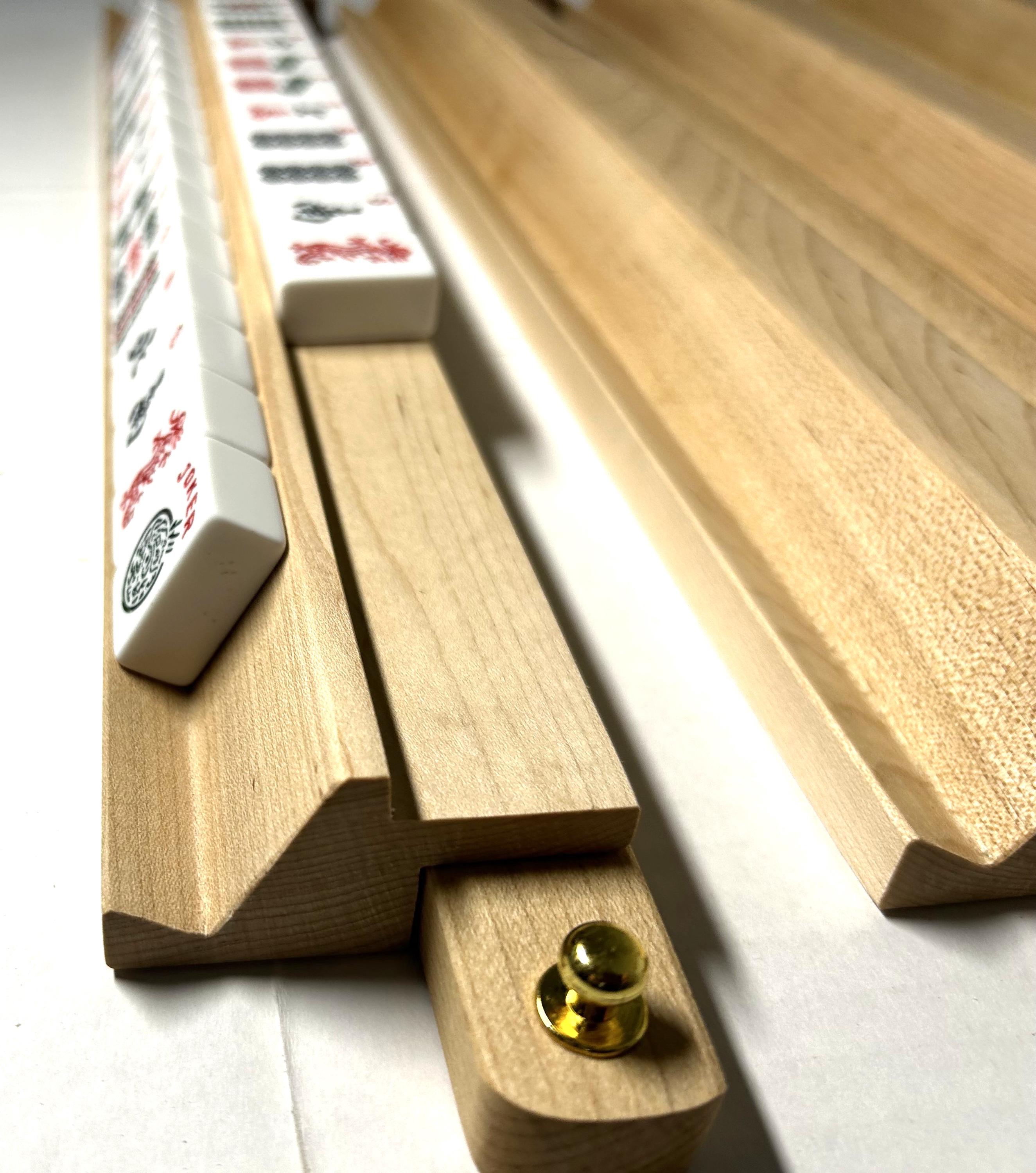Maple and Walnut Mahjong Racks With Pivoting Pushers - Etsy
