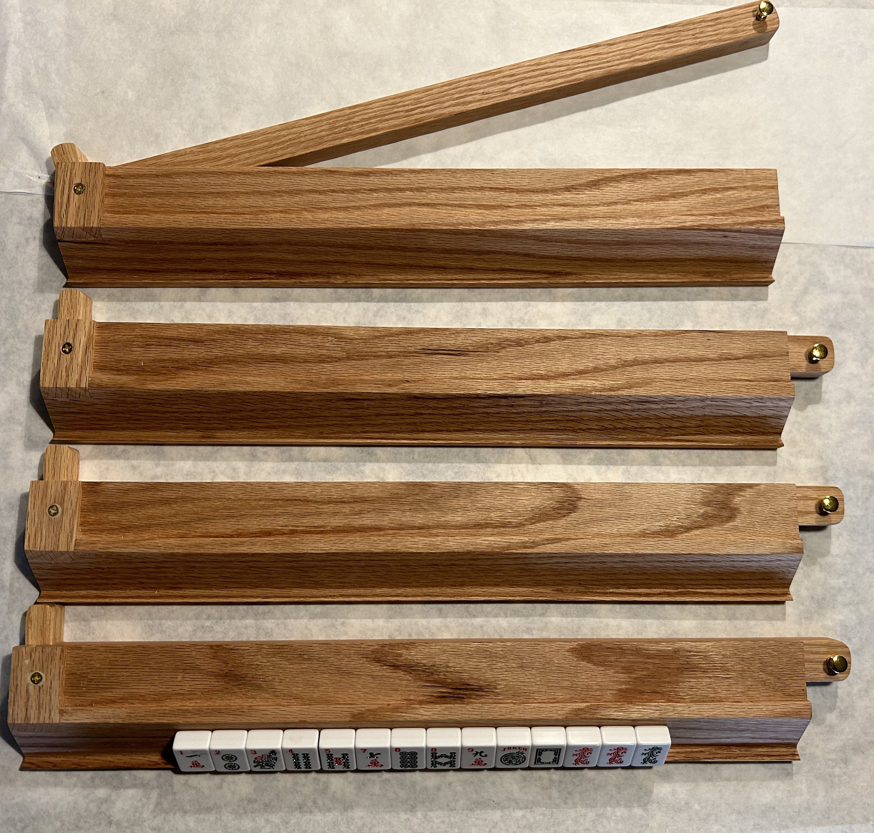 OVERSIZED 20 Oak Mahjong Rack With Pivoting Pusher - Etsy