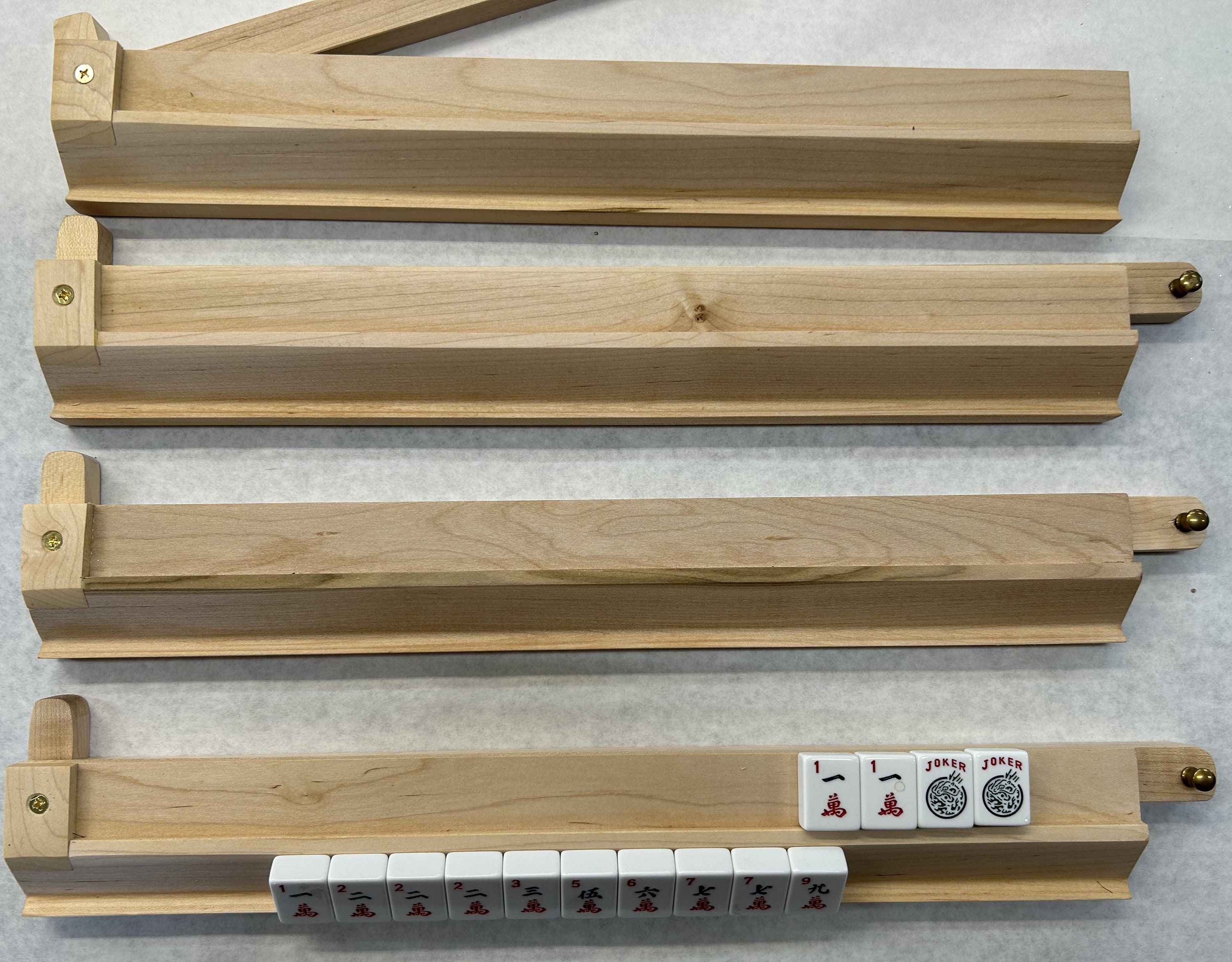 Maple Mahjong Racks With Pivoting Pushers - Etsy