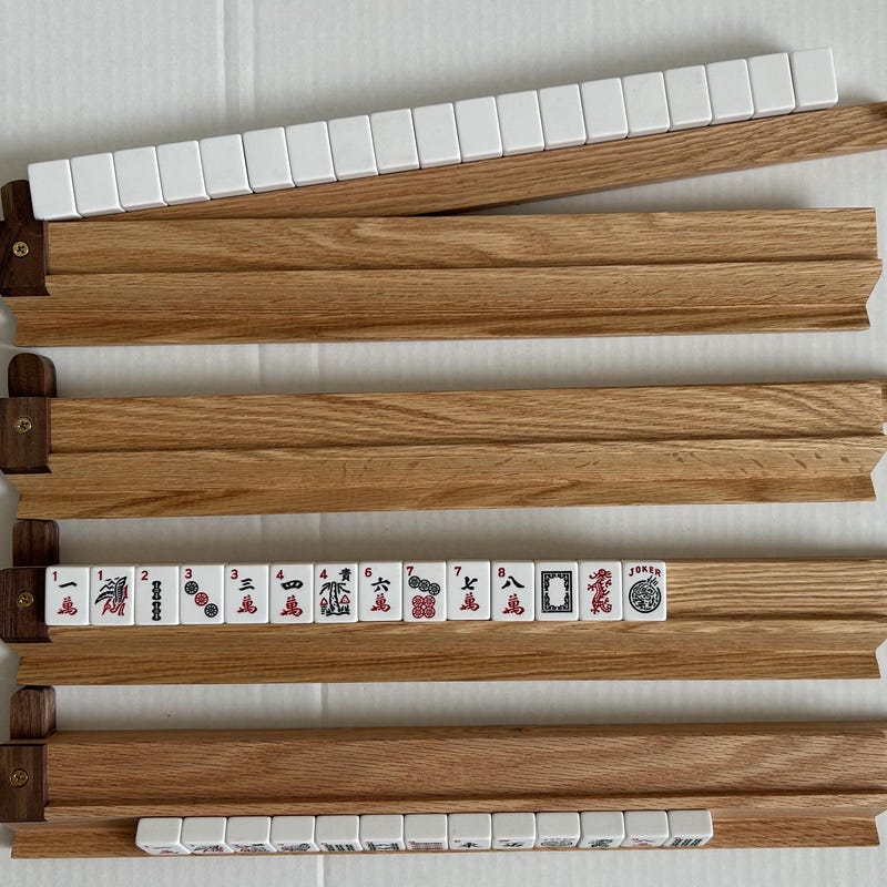 Lot De 4 Racks à Tuiles Mah Jongg En Bois - Étagères 36 Cm Pour 20 Tuiles - Support De Remplacement Universel - Bricolage Et Jeux De Société