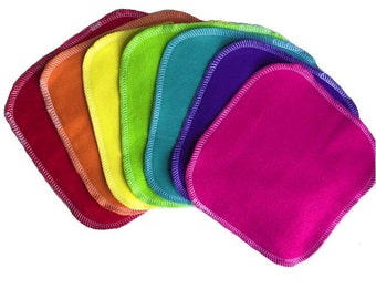 Toallitas de tela arcoíris // Doble capa // Servilletas // Toallitas familiares // Toallitas faciales // Pañuelos de tela // Reutilizables // Papel higiénico // Franela 100 % algodón