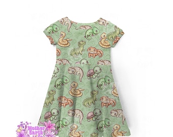 green alligator print dress Lime Green Alligator Skin Texture Alligator A-Line Dress by pharostores