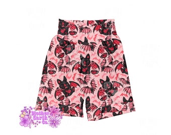 Valentines Bats Grow With Me Shorts || Hearts || Cottagecore || Shorts || Baby || Toddler || Kids || Valentines Day || Goth || Spooky