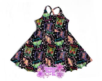 Tarot Moth Brielle Dress || Cross Back || Girls || Teen || Kids || Child || Baby || Toddler || Moths || Witchy || Tarot Cards || Goth