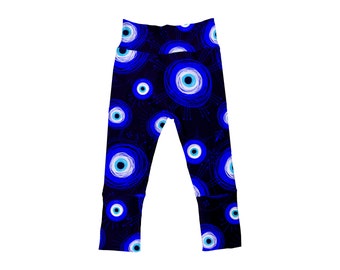 Evil Eye Grow With Me Pants || Witchy || Blue