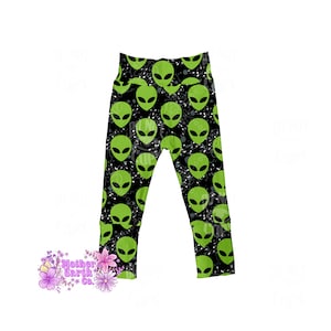 Alien Grow With Me Pants || Maxaloones || Space || Green || Alien || Leggings || Baby || Toddler || Child || Pants || Galaxy || UFO