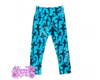 Shark Grow With Me Pants || Maxaloones || Ocean || Surf || Boy || Blue || Sharks || Sea || Sea Creature || Kids || Toddler || Baby