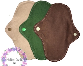 8 Inch Earth Tone Cloth Pads || Reusable Pads || Menstrual Pads || Mama Cloth || Neutral || Washable Pad