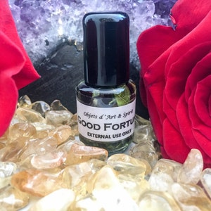 GOOD FORTUNE Oil Handblended on Full/New Moon - Herbal Oil - Handcrafted - All Natural - Spell - Wicca - Hoodoo - Magic