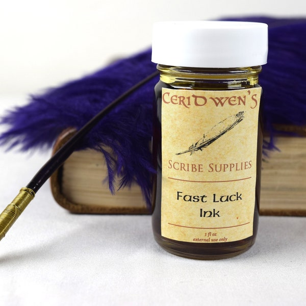 FAST LUCK Magical Ink - Handgemaakte Kruiden inkt - Gele Inkt - Kalligrafie Inkt - Quill Pen Inkt