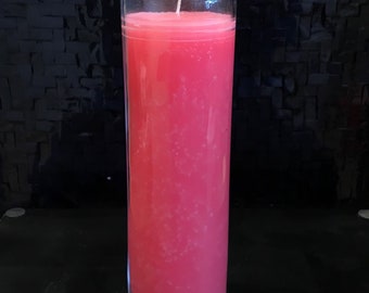 PINK CANDLE - 7 Day Ritual Burn - Hand-Poured - Pagan - Ceremony - Wicca - Sacred