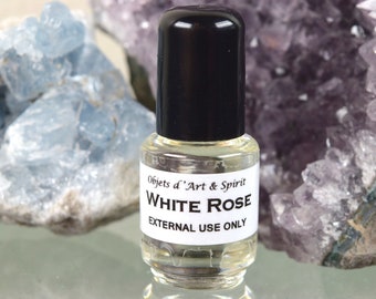 WHITE ROSE OIL Full/New Moon-Handblended-Herbal Oil-All Natural-Spell