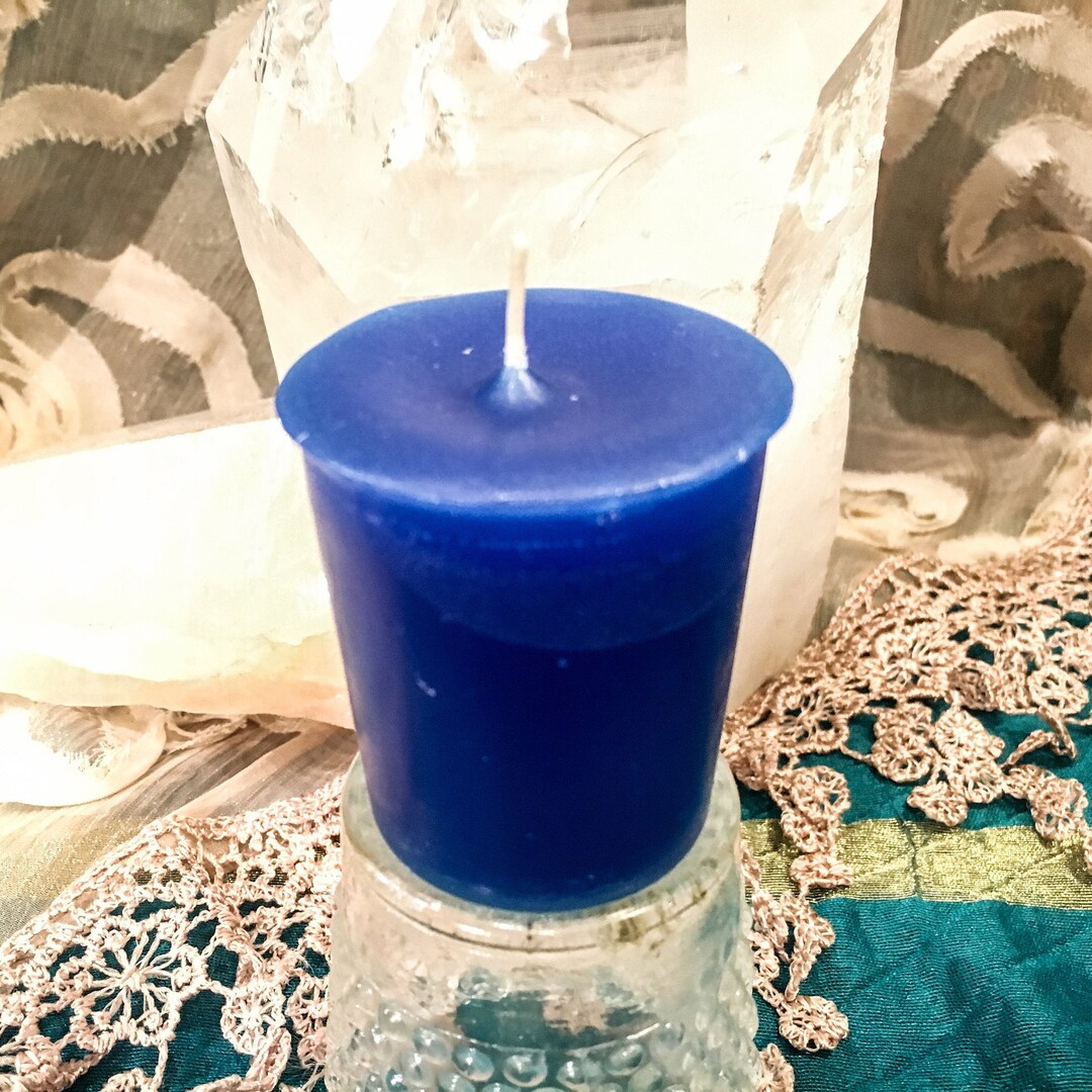 BLUE VOTIVE Candle Handpoured Etsy