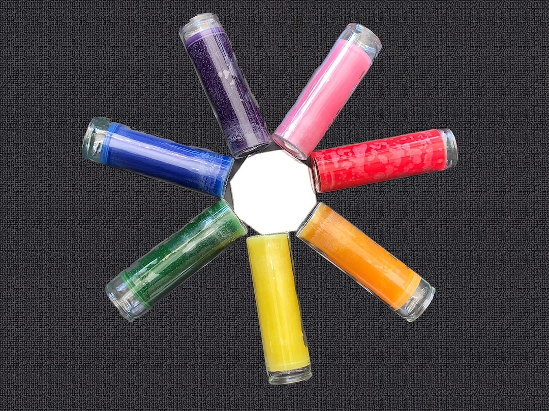 COLORED CANDLES - 7 Day Ritual Burn - Hand-poured - 12 Colors - Pagan ...