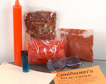 SUCCESS Spell Kit – Full/New Moon Handmade – Magick – Hoodoo - Spells - Candle Kit