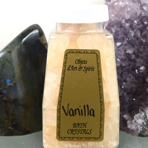 VANILLA Bath Salt Crystals Full/New Moon Spiritual Bath - Limpia - Ablution - Mystical Immersion