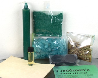 HEALING Spell Kit – Full/New Moon Handmade – Magick – Hoodoo - Spells - Candle Kit
