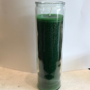 GREEN CANDLE - 7 Day Ritual Burn - Hand-Poured - Pagan - Ceremony - Wicca - Sacred