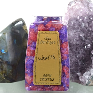 WEALTH Bath Salt Crystals Full/New Moon Spiritual Bath - Limpia - Ablution - Mystical Immersion