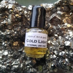 GOLD LIGHT OIL Full/New Moon-Handblended-Herbal Oil-All Natural-Spell
